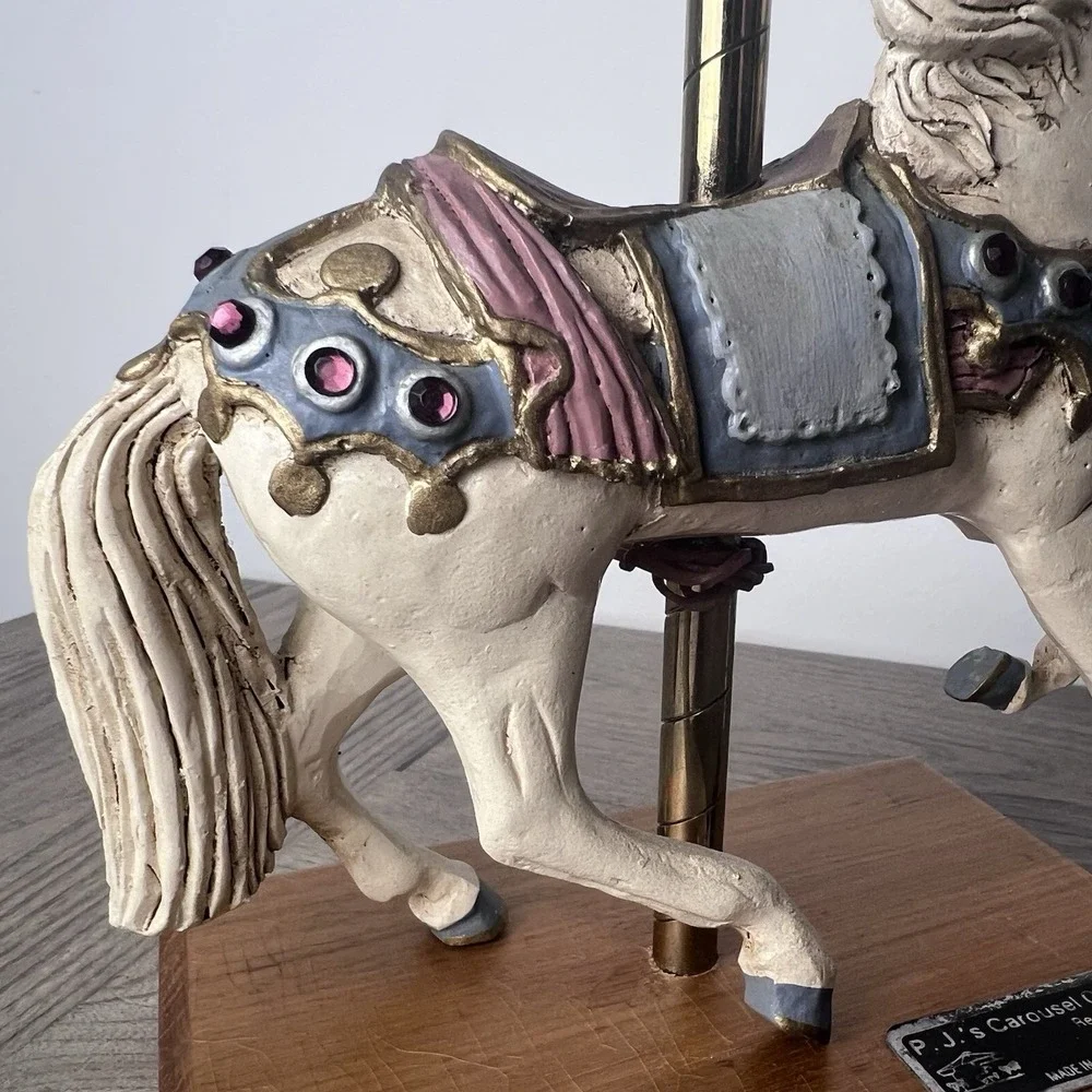 VINTAGE RARE PJ's Carousel Horse Wood Carved Figurine 